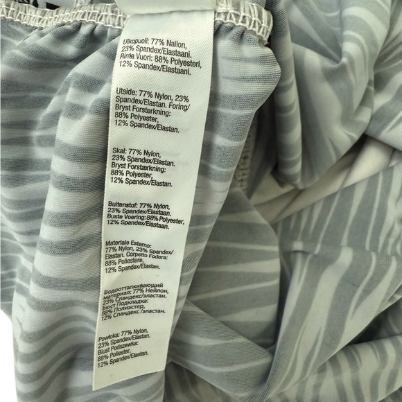 SPANX 2372 Zigzag Loop Tankini Black & White Swim Top Size 14 - Picture 8 of 10